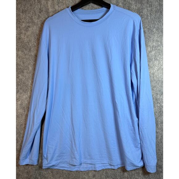 IBKUL Mens Blue Large Long Sleeve Shirt UPF Protection Cooling Stretch - Picture 1 of 8